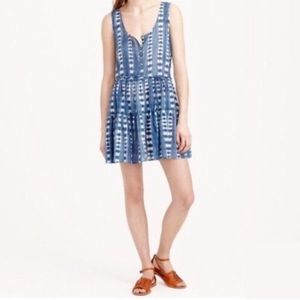 J.Crew Henley indigo tie dye dress